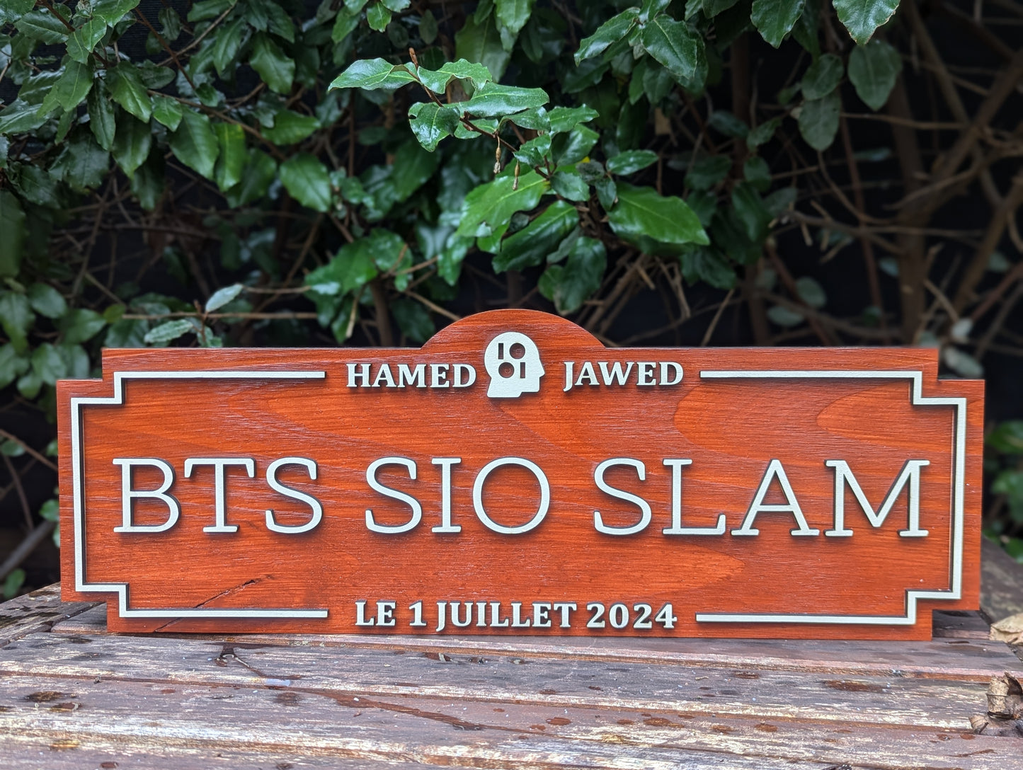 Personalized plaque for wedding/diploma/job etc... on solid wood