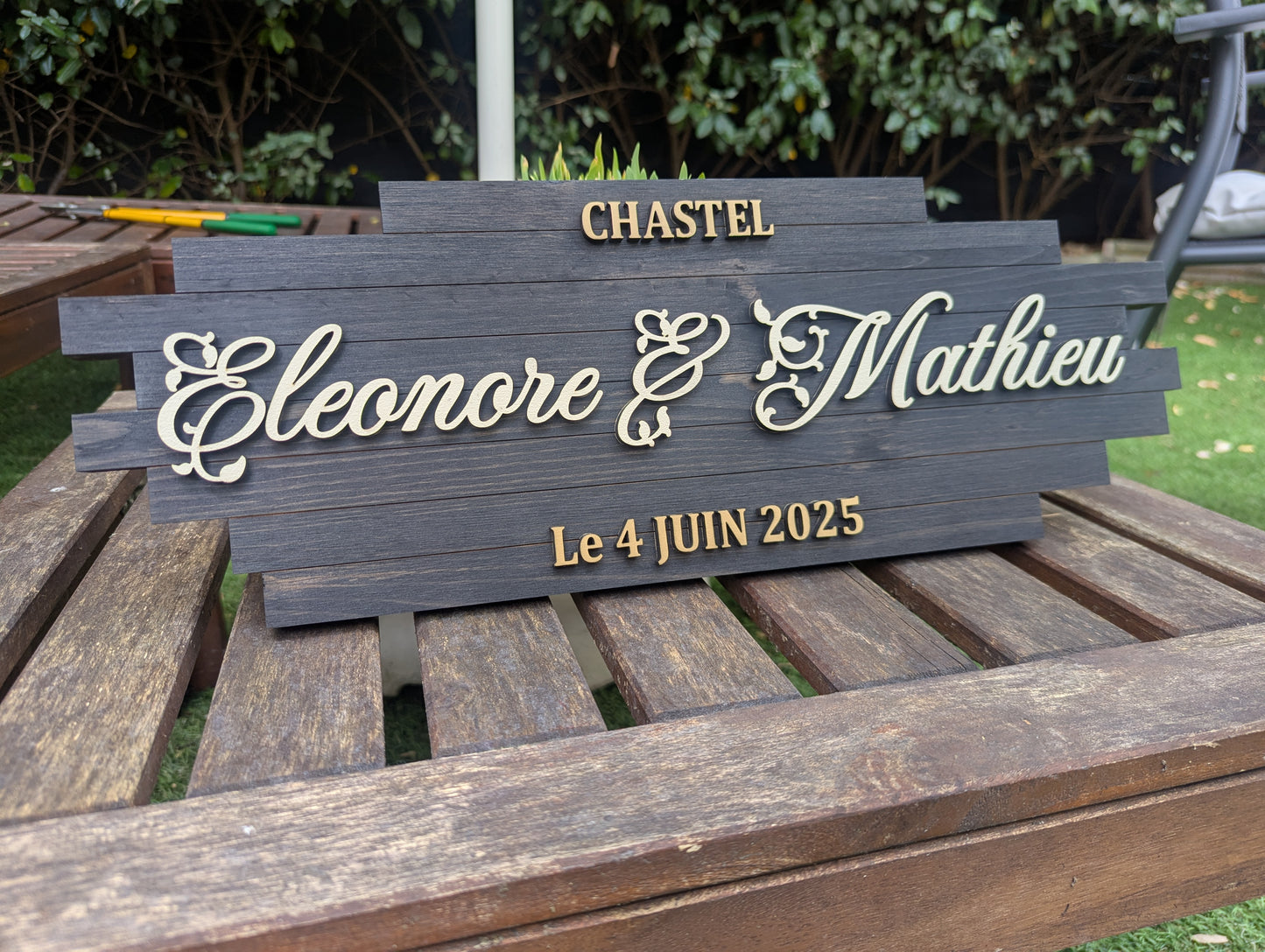 Plaque personnalisée de mariage – Modèle CHASTEL