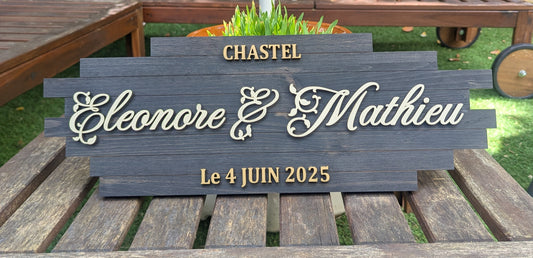Plaque personnalisée de mariage – Modèle CHASTEL