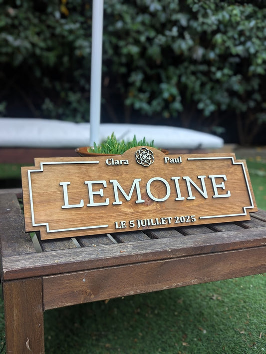 Plaque de mariage personnalisée – Modèle  graine de vie