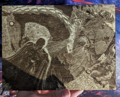 Manga engraving of your choice on wood